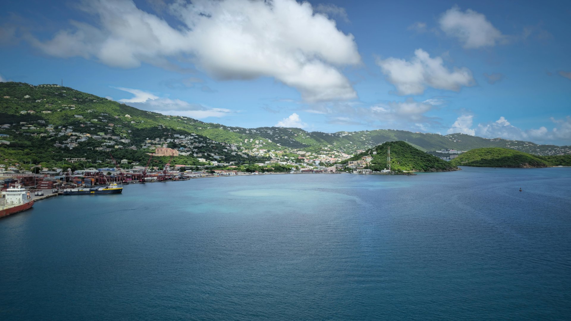Scenic view of St Thomas harbour in summer, US Virgin Islands